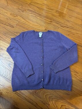 Jaclyn Smith Purple Button-Front Cardigan